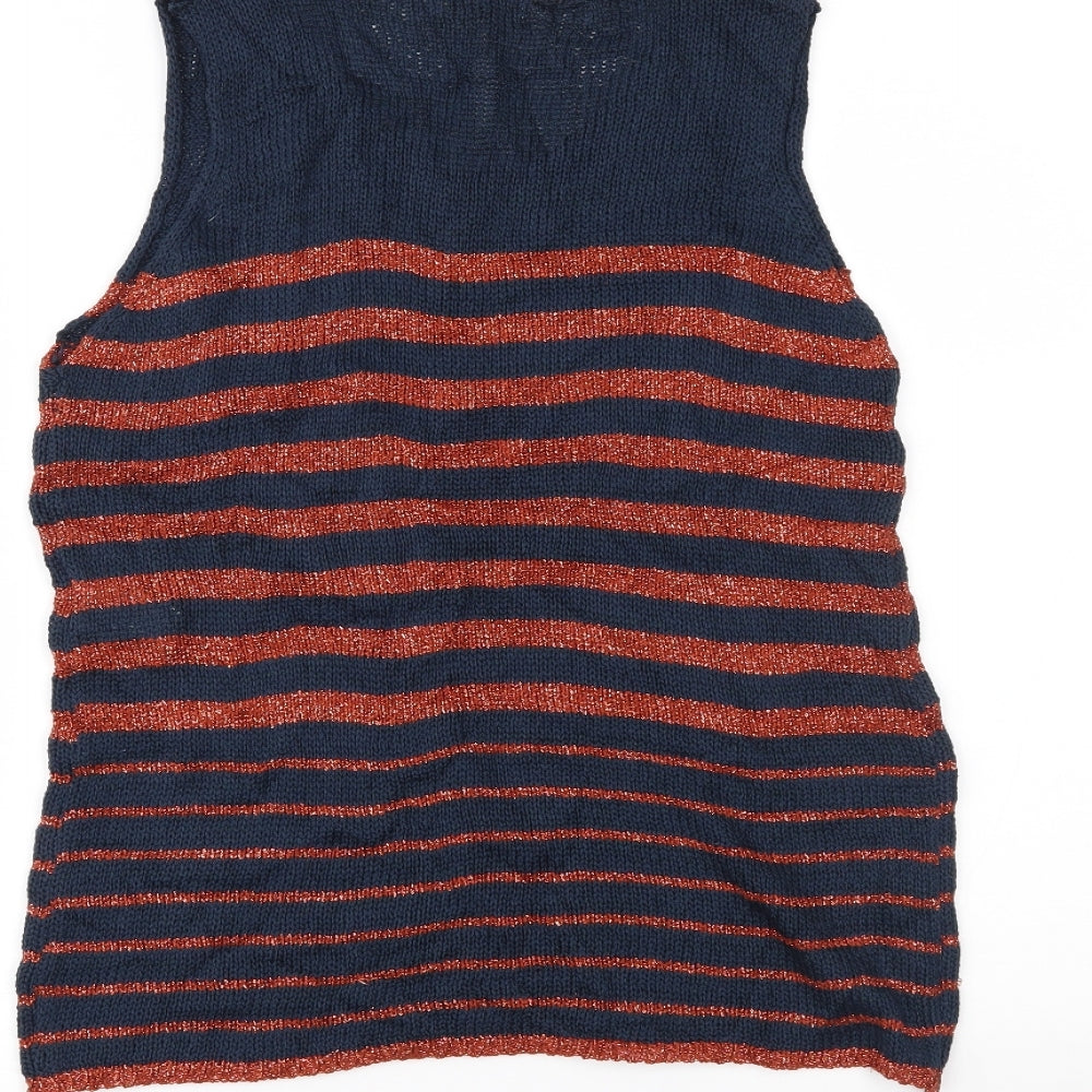 Nada del Riccio Womens Multicoloured Striped Basic Tank Size M