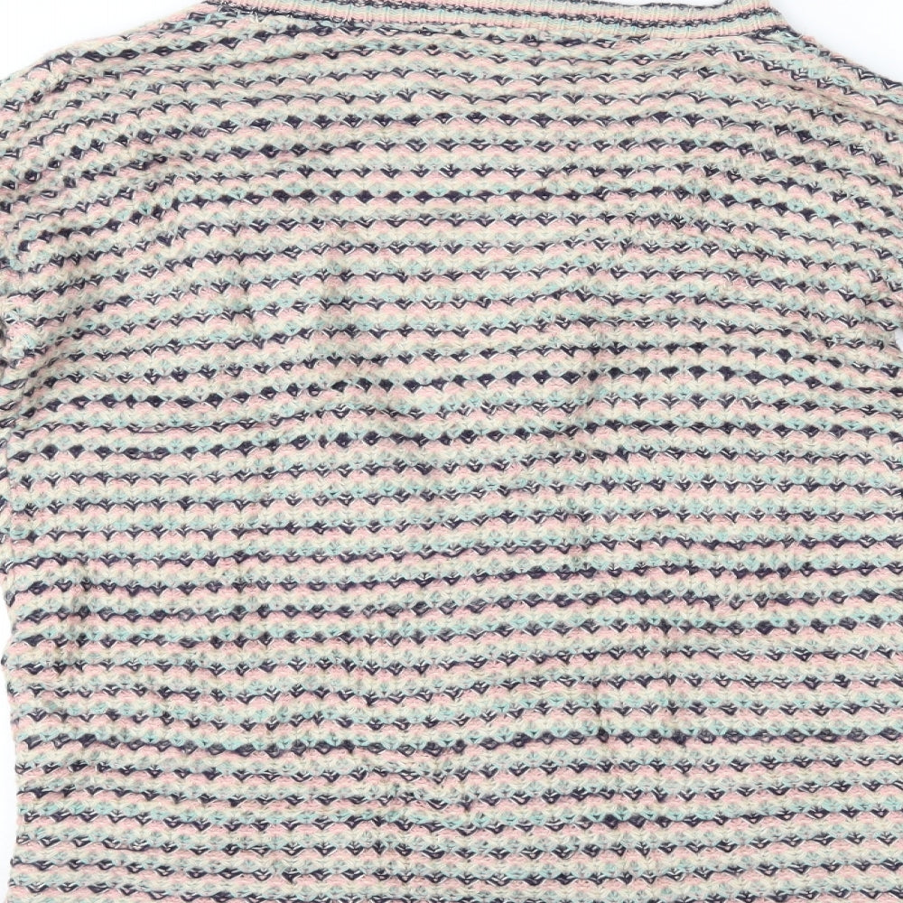Internacionale Womens Multicoloured Striped Cardigan Jumper Size L
