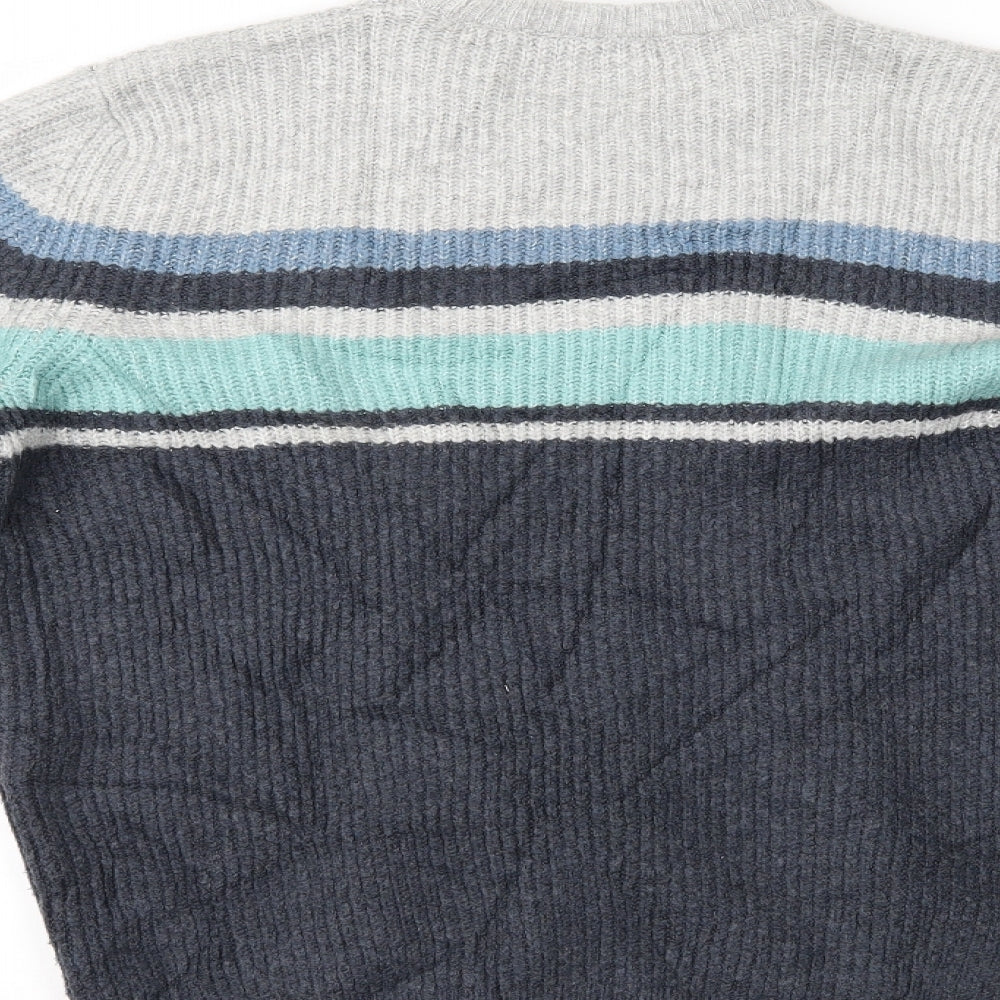 Marks & Spencer Mens Multicoloured Striped Pullover Jumper Size L