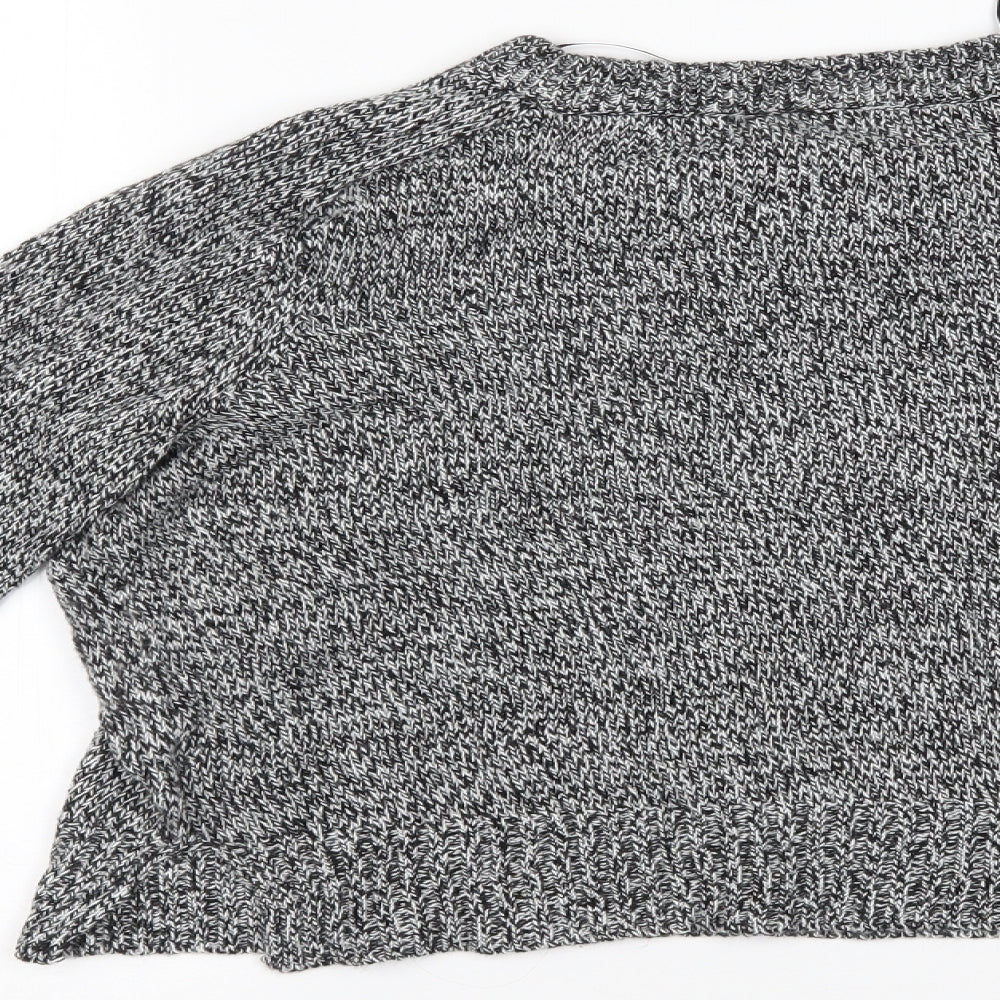 H&M Womens Grey Cropped Blouse Size S