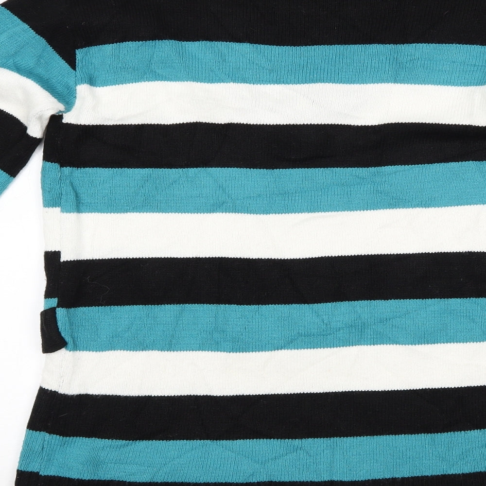 unique style Womens Multicoloured Striped Pullover Jumper Size L