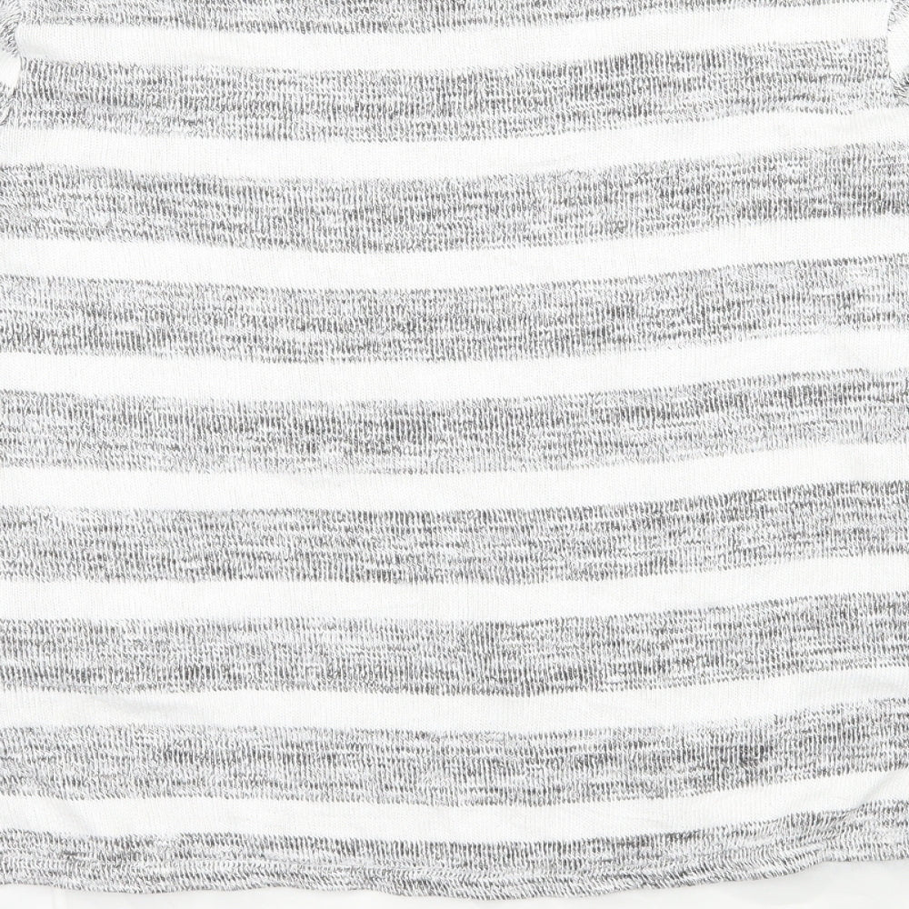Phase Eight Womens Grey Striped Basic T-Shirt Size 8
