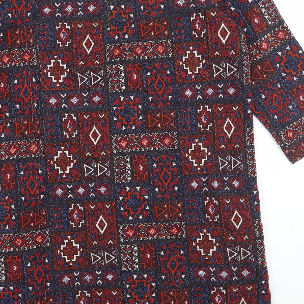 NEXT Womens Red Geometric A-Line Size 14