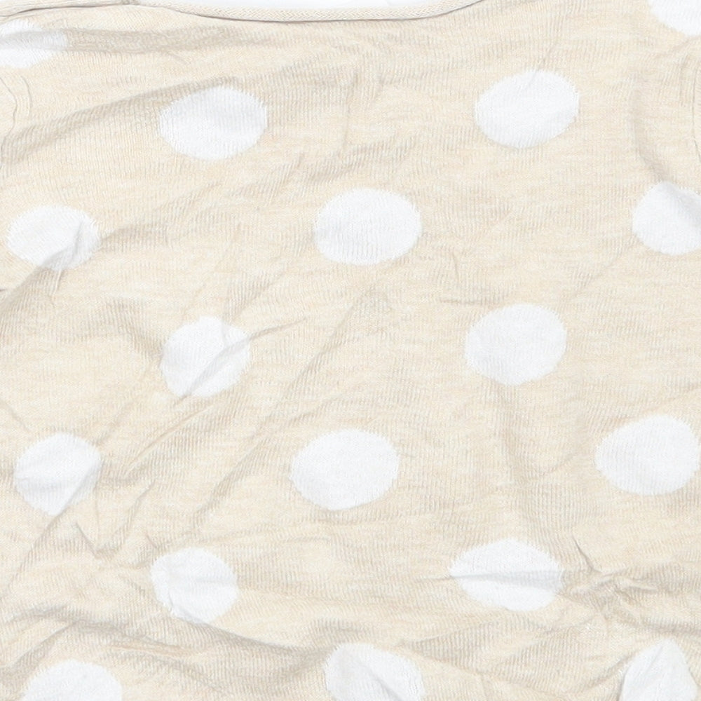 H&M Girls Beige Polka Dot Pullover Jumper Size 9-12 Months