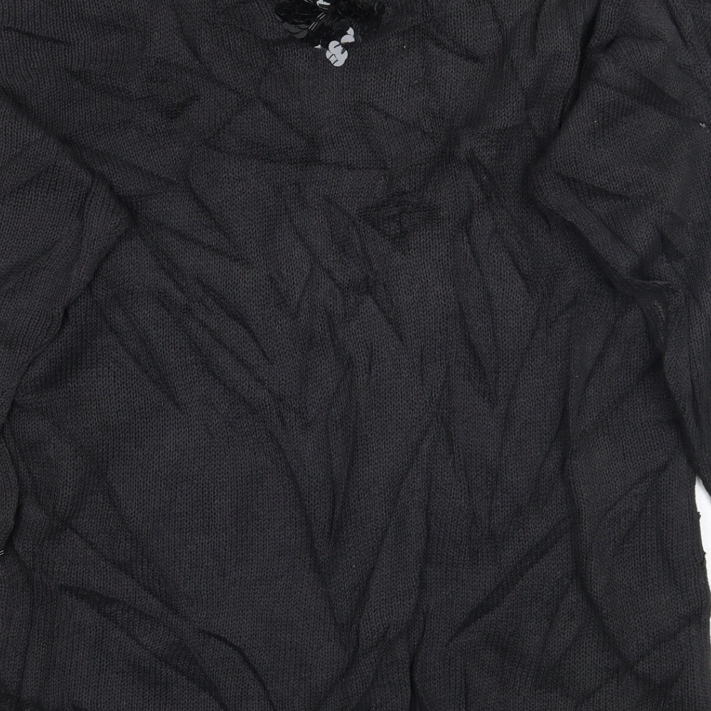 HANNAH Womens Black Pullover Jumper One Size