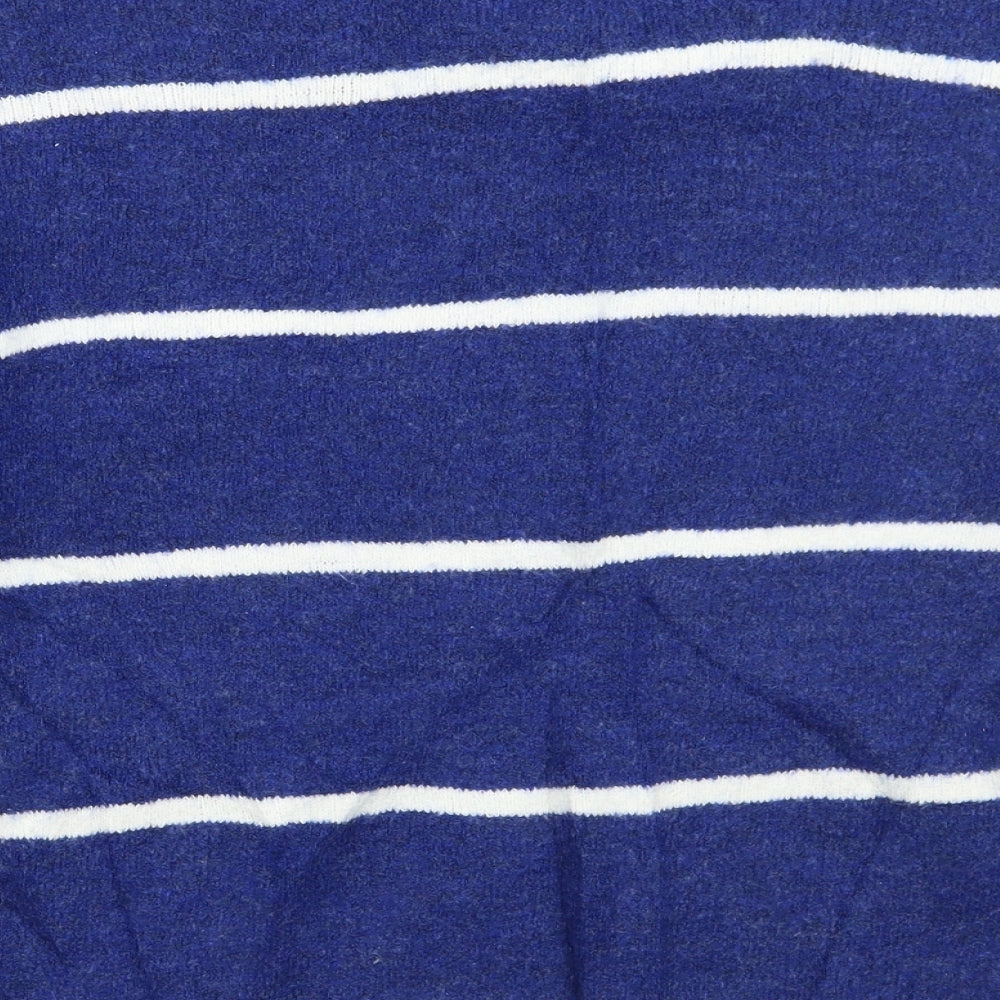 H&M Womens Blue Striped Pullover Jumper Size S