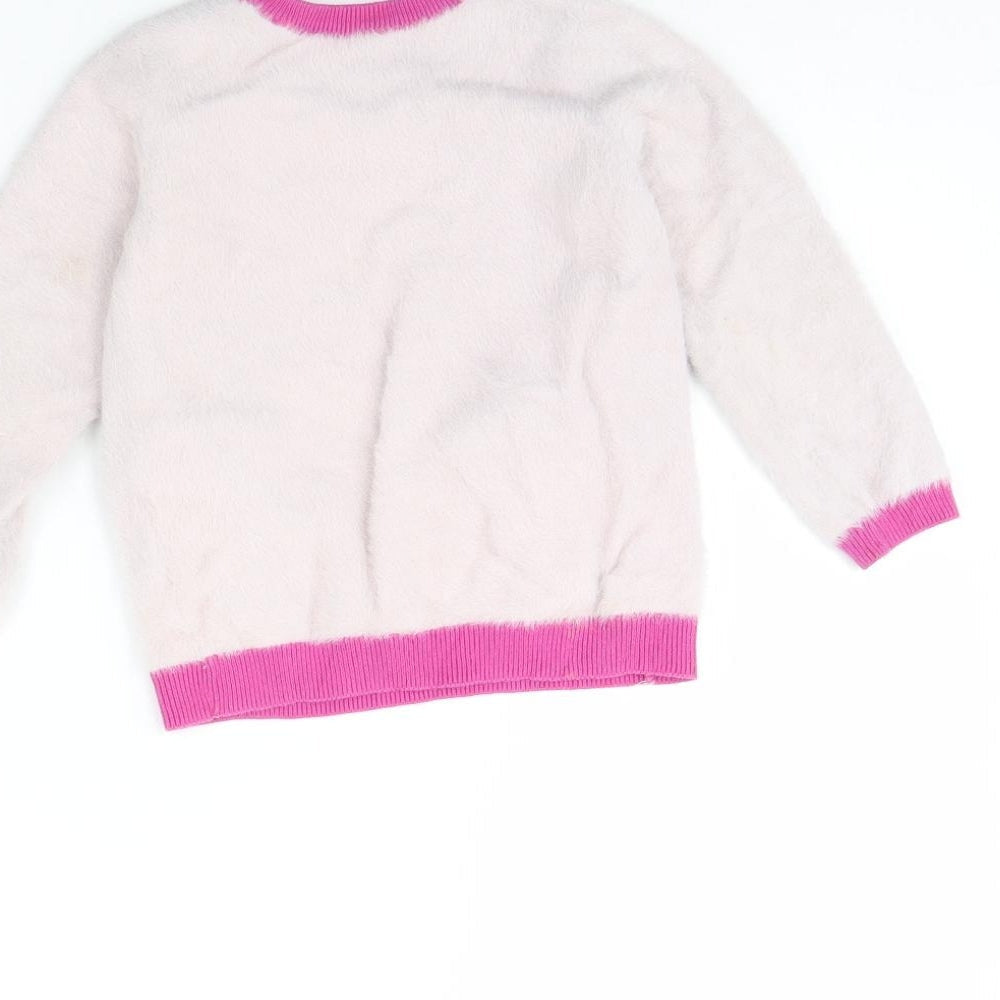m&s Girls Pink Pullover Jumper Size 2 Years