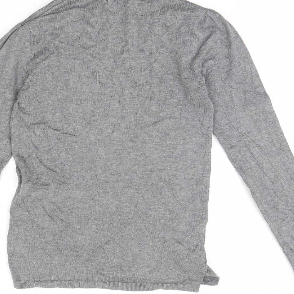 Basic Womens Grey Pullover Jumper Size M