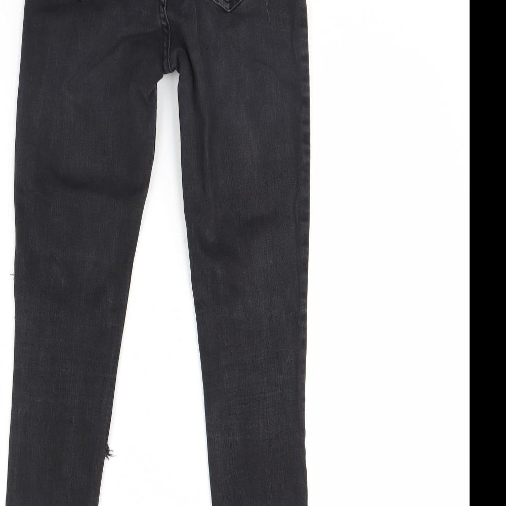 H&M Womens Black Denim Skinny Jeans Size 8 L28 in