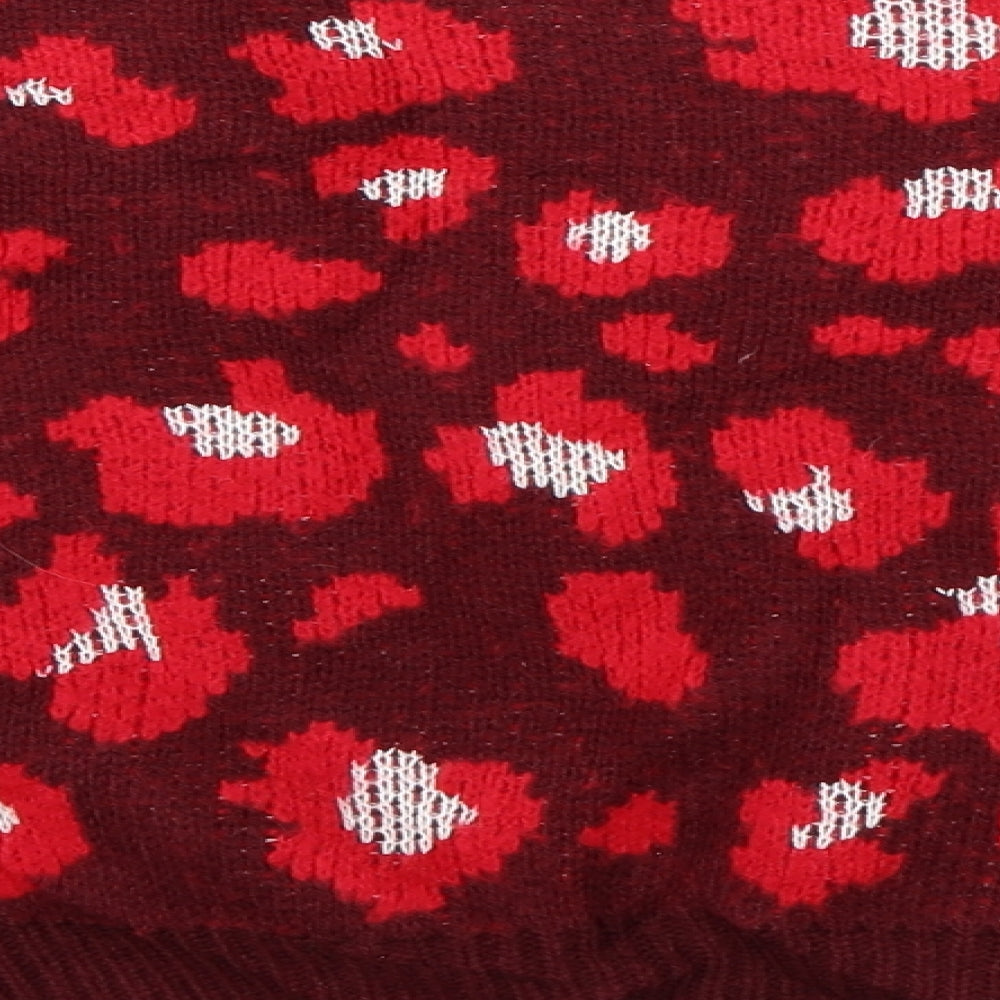 Primark Womens Red Pullover Jumper Size 6 - flowers