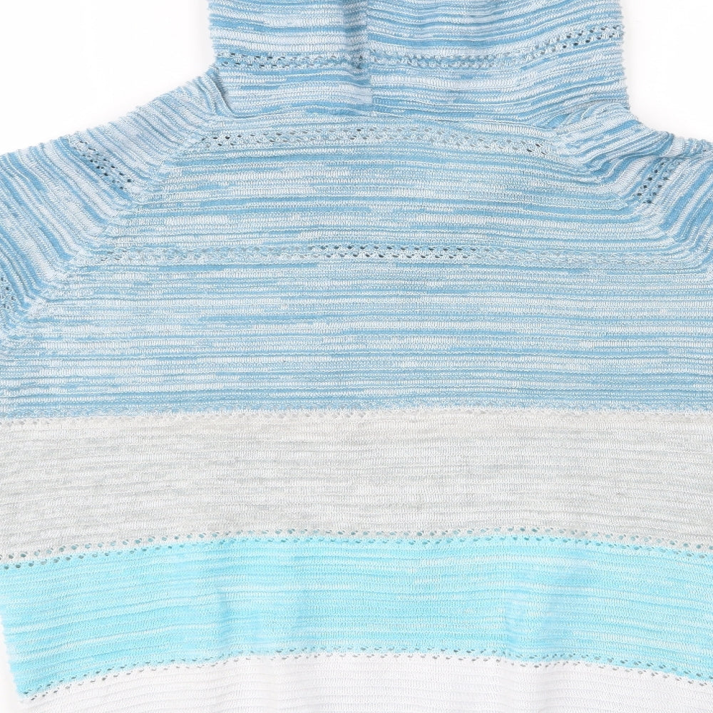 Preworn Womens Multicoloured Striped Pullover Hoodie - Hoody