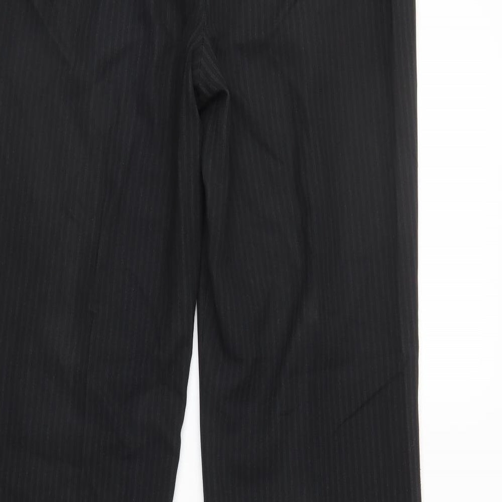 F&F Womens Black Striped Trousers Size 12 L30 in