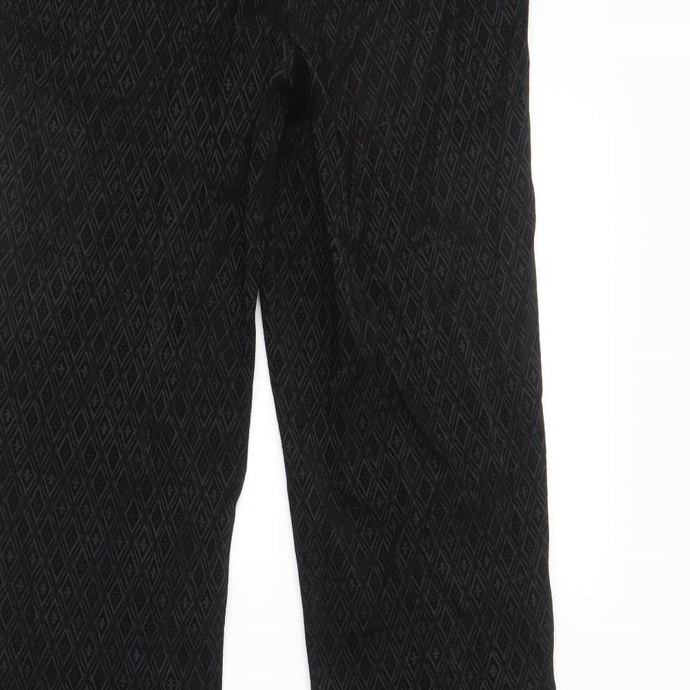 Next Womens Black Argyle/Diamond Trousers Size 10 L30 in