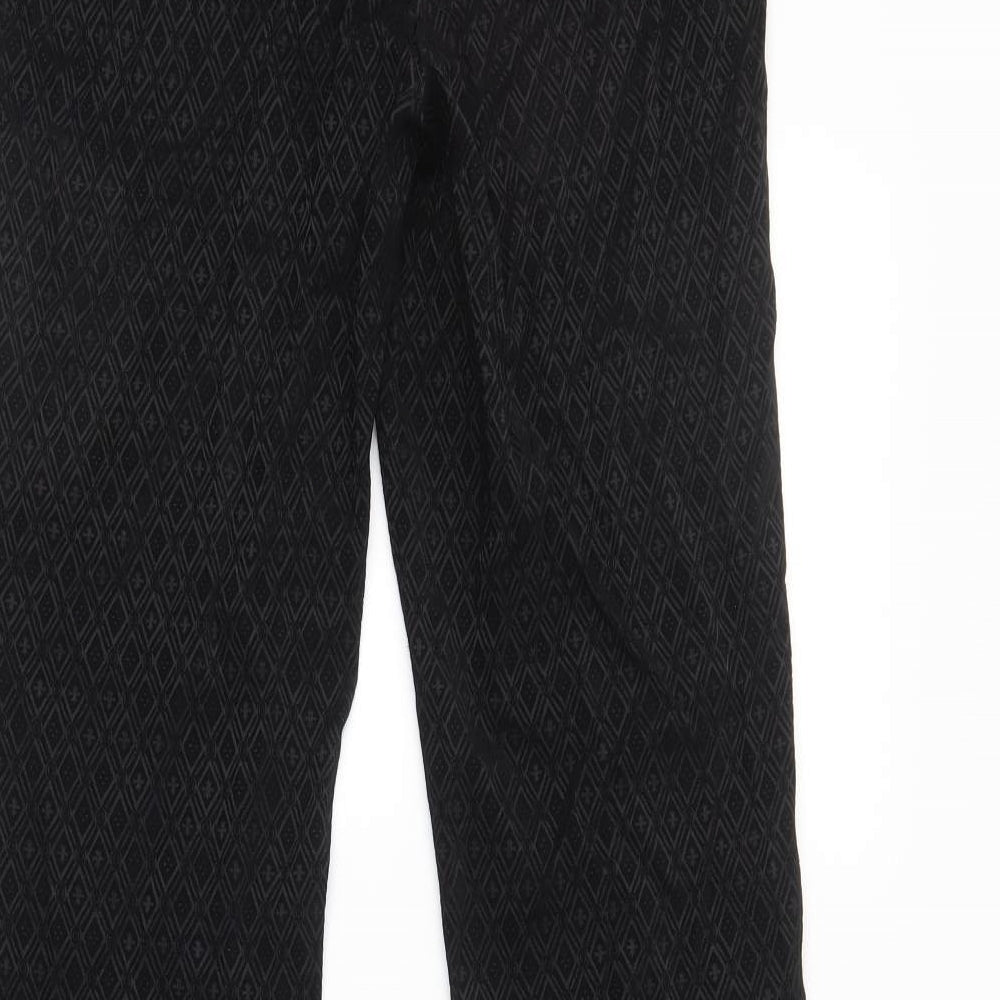 NEXT Womens Black Argyle/Diamond Trousers Size 10 L30 in