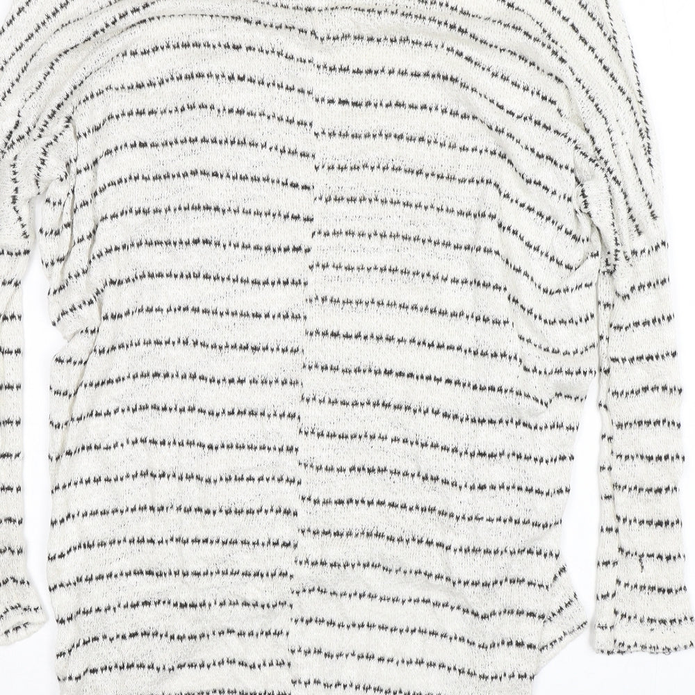 River Island Womens White Striped Pullover Jumper Size 8