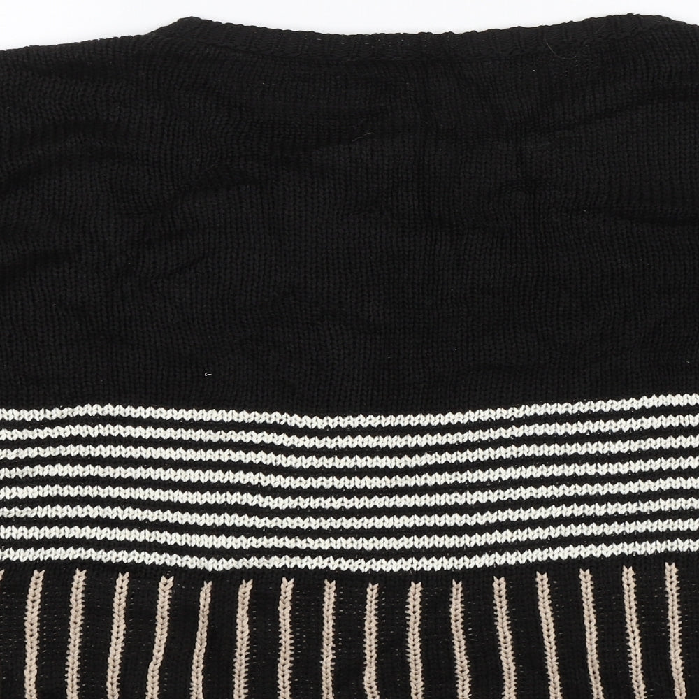 Wallis Womens Black Striped Pullover Jumper Size M