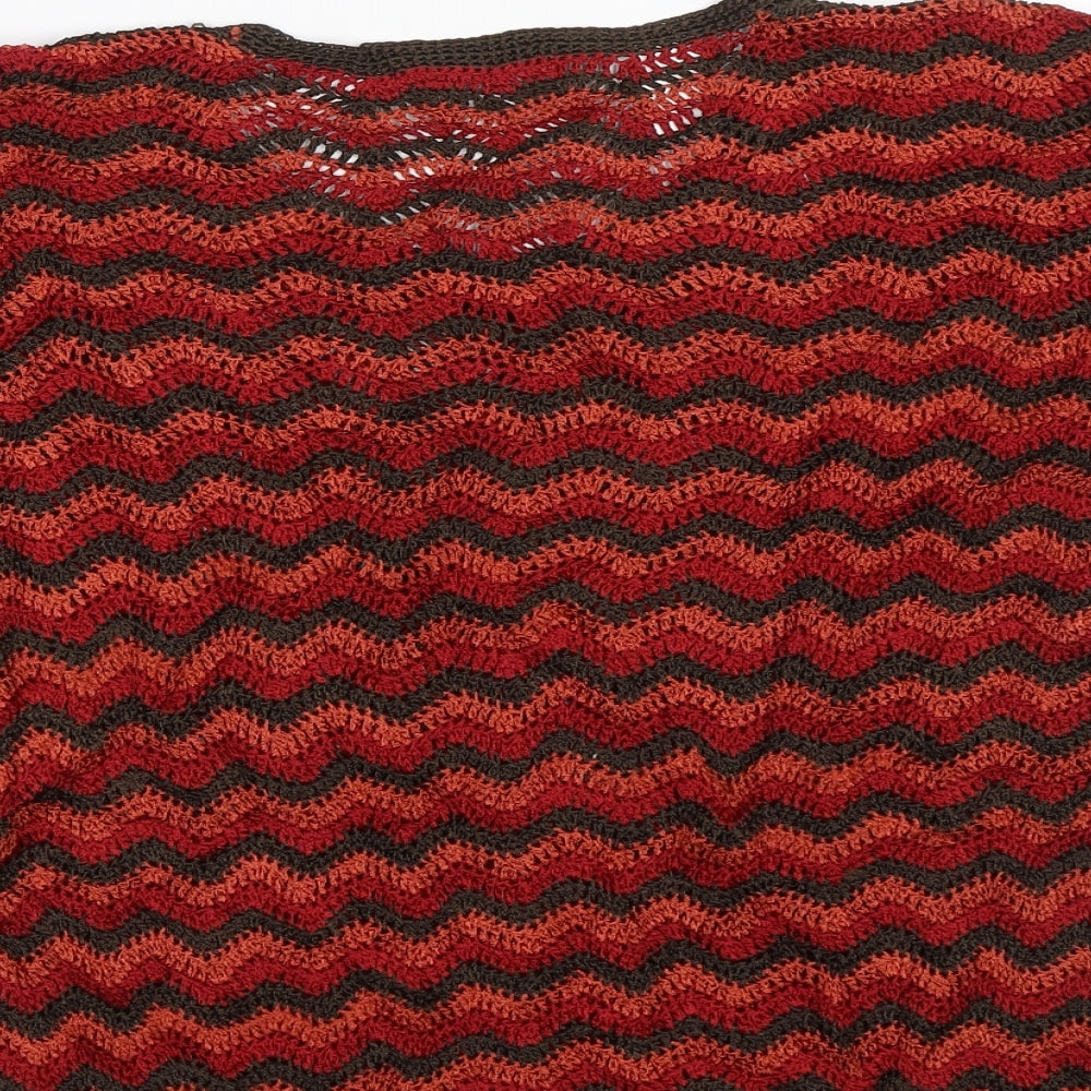 Richards Womens Red Striped Basic Blouse Size L