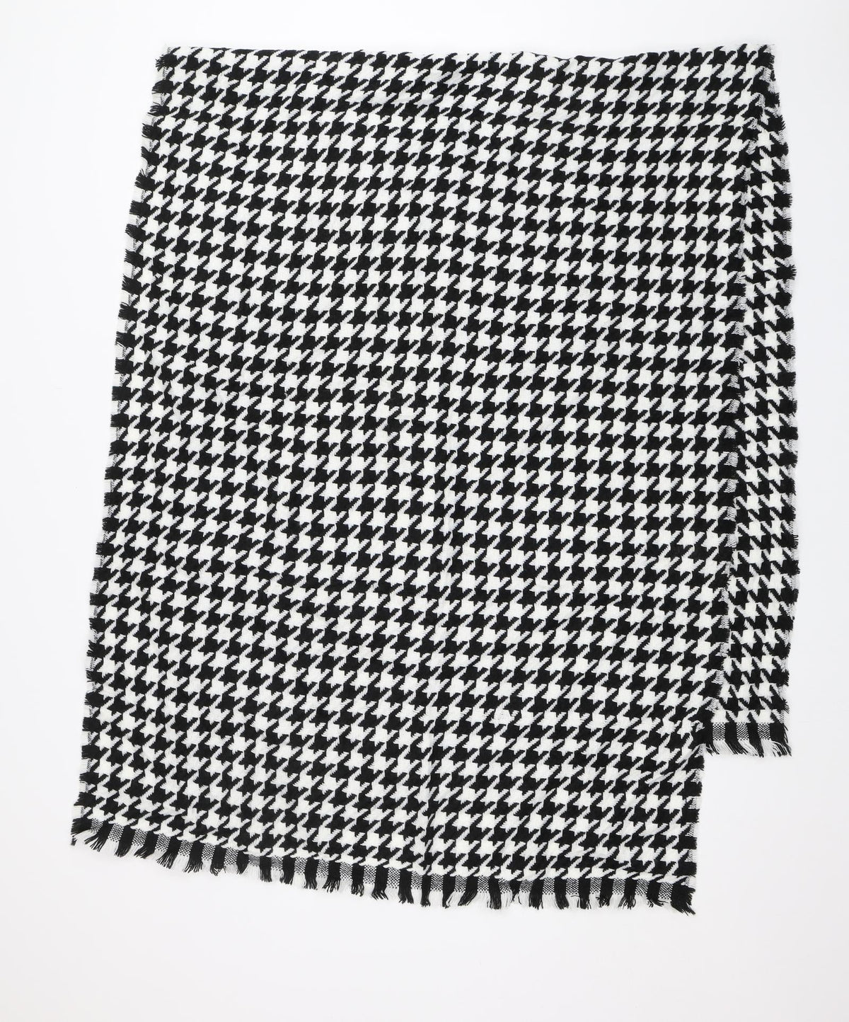 Preworn Unisex Black Houndstooth Shawl/Wrap