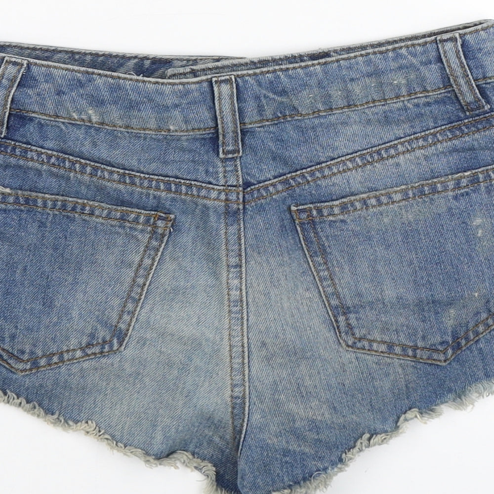 Topshop Womens Blue Hot Pants Shorts Size 6