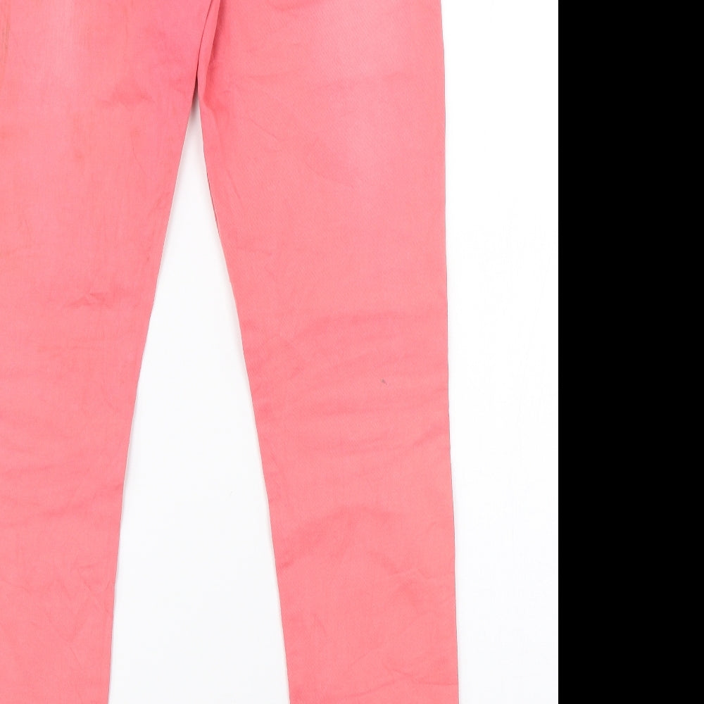 Preworn Womens Pink Denim Straight Jeans Size 31 in L29 in