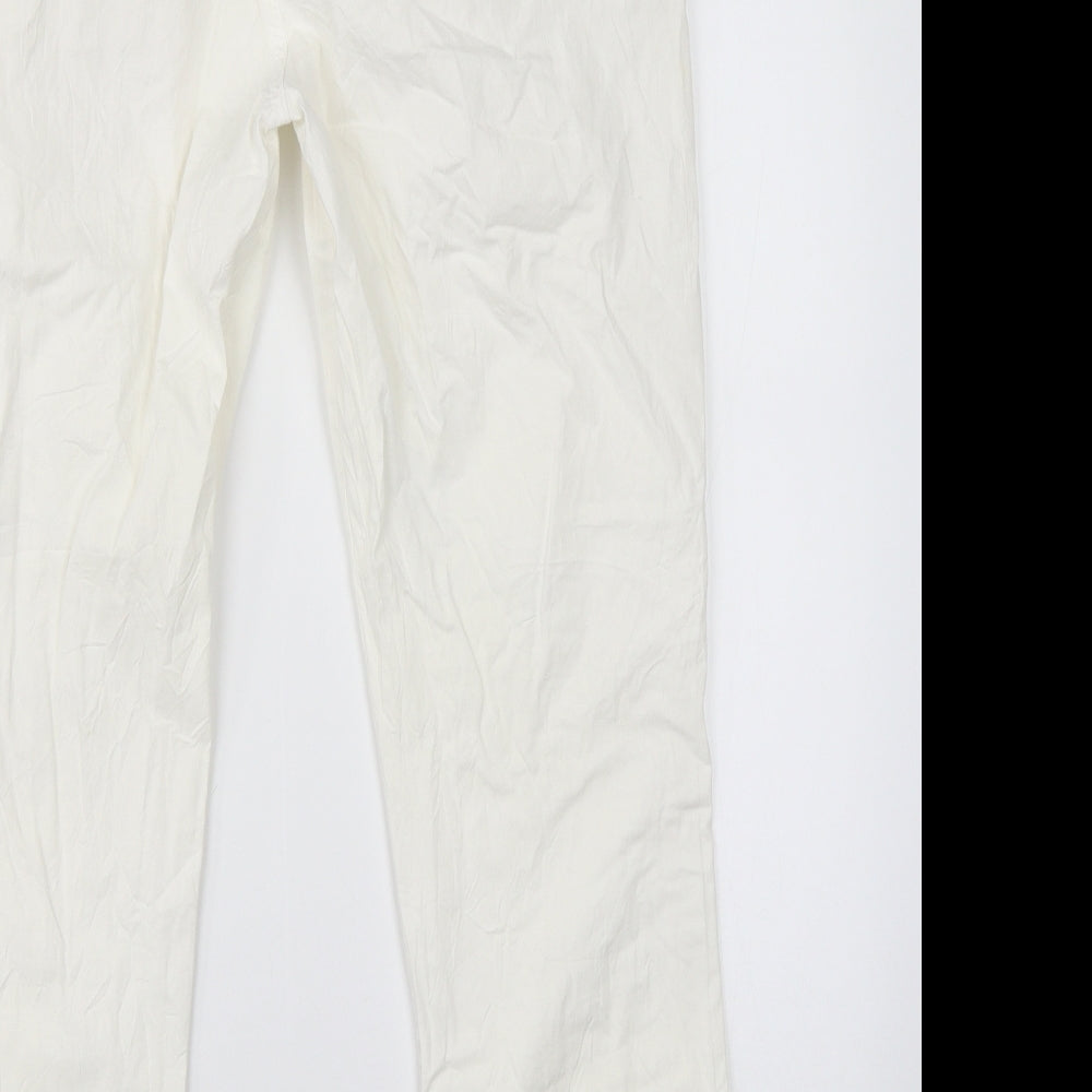 Number One Womens White Trousers Size 10 L26 in