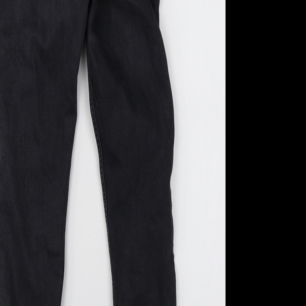 Topshop Womens Black Denim Straight Jeans Size 25 in L30 in