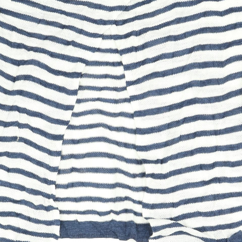 NEXT Womens Multicoloured Striped Basic T-Shirt Size 12 - Tie back