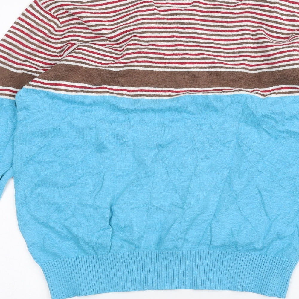 Urban District Womens Blue Striped Pullover Jumper Size L