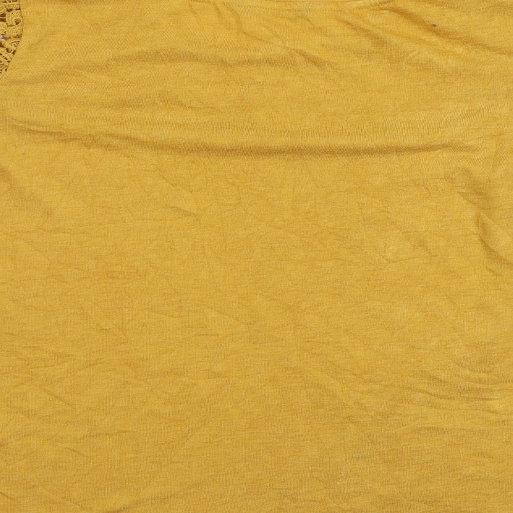 George Womens Yellow Basic Blouse Size 10 - Lace Sleeves
