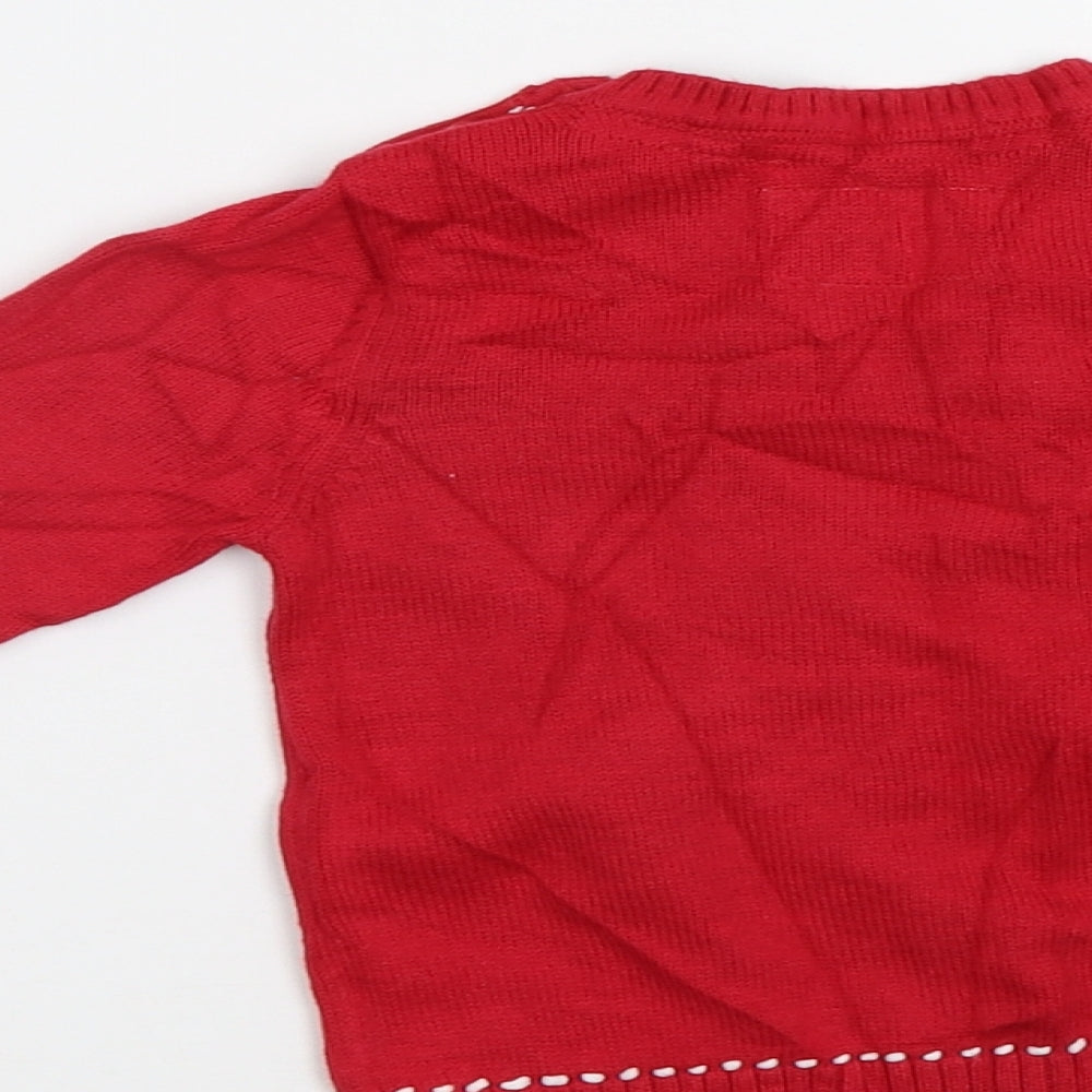 Mothercare Baby Red Pullover Jumper Size 12-18 Months - Xmas jumper