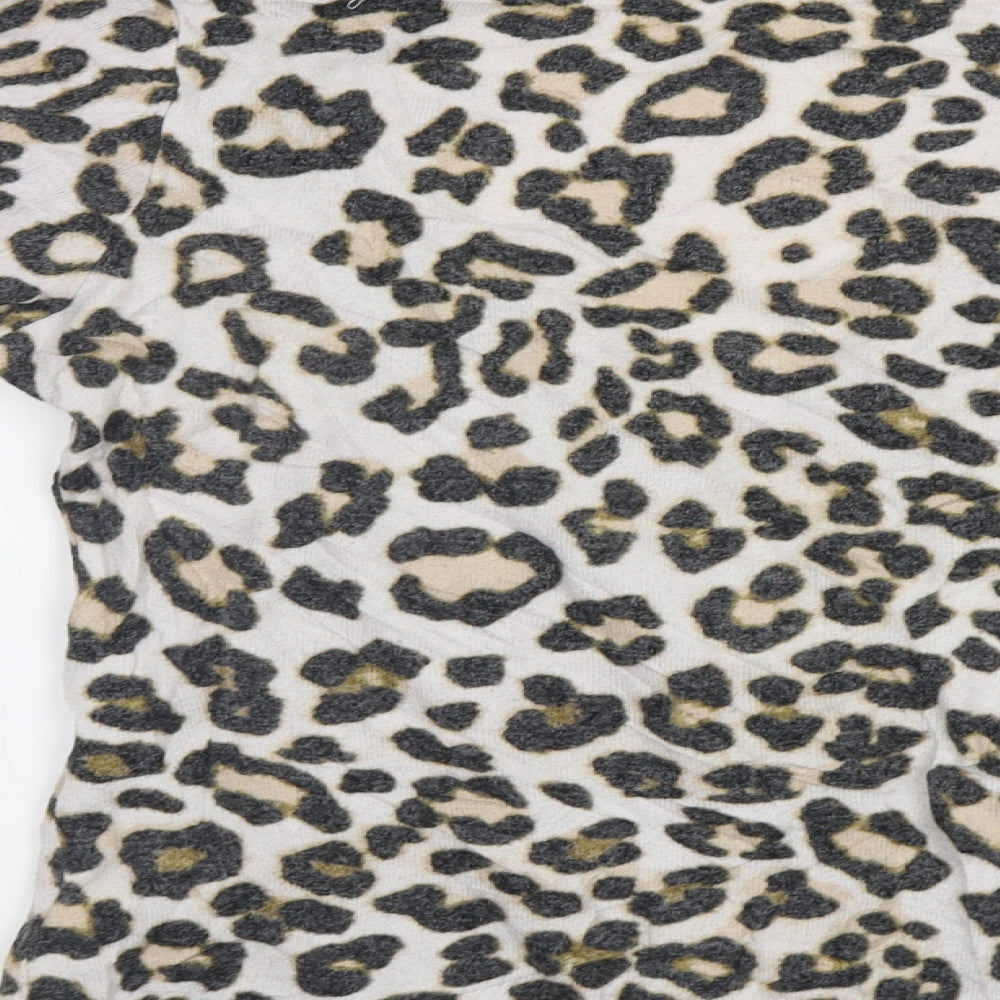 H&M Womens Beige Animal Print Pullover Jumper Size XL