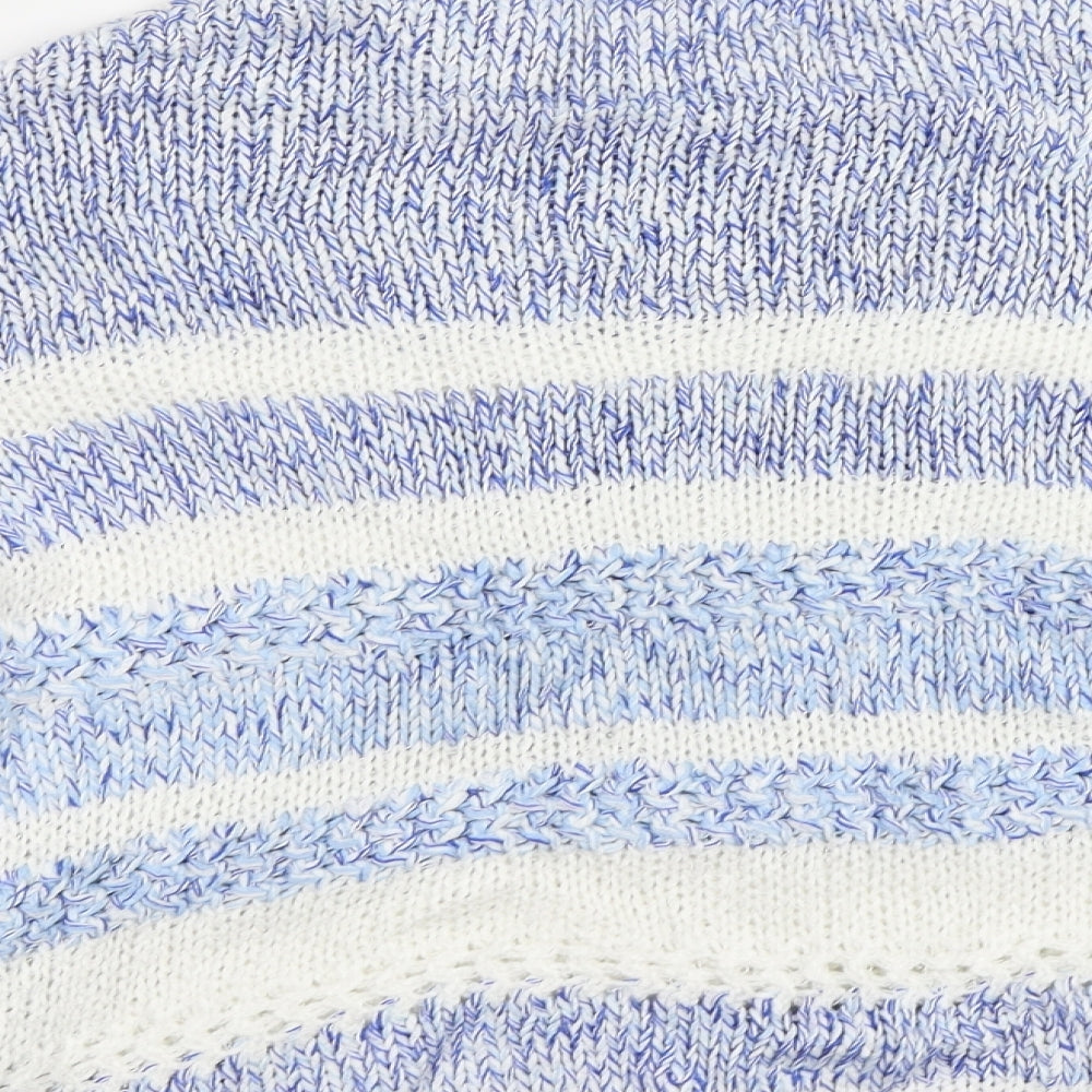 Marks & Spencer Womens Blue Striped Pullover Jumper Size 14