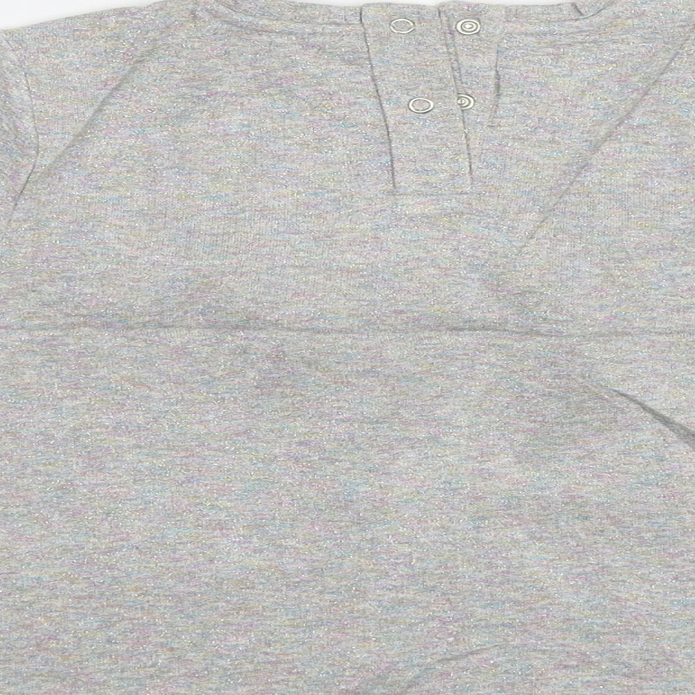 Marks & Spencer Girls Grey Pullover Jumper Size 6-7 Years