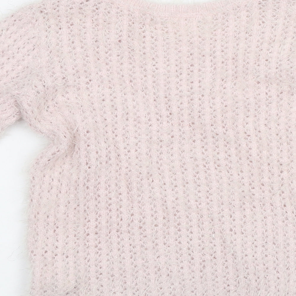 H&M Girls Pink Pullover Jumper Size 10-11 Years