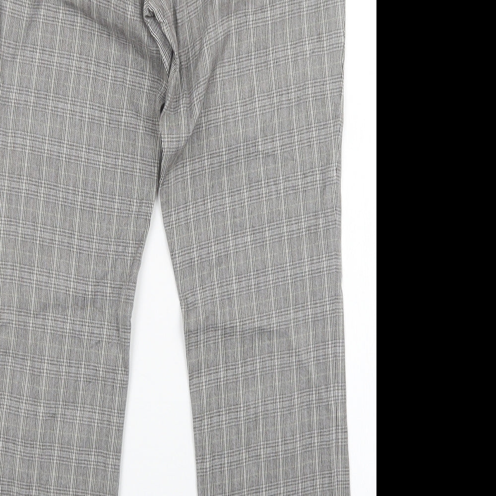 Monton Womens Multicoloured Plaid Trousers Size 10 L26 in
