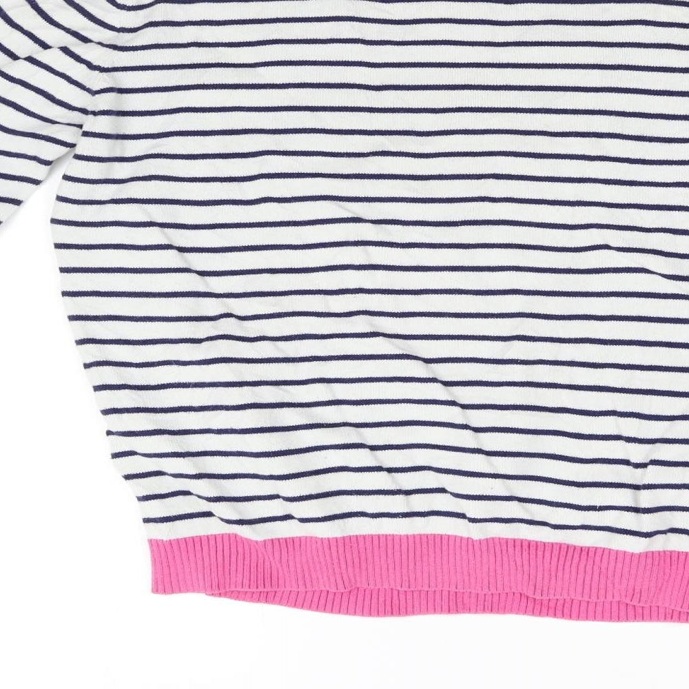 Preworn Girls Multicoloured Striped Knit Pullover Jumper Size 11 Years