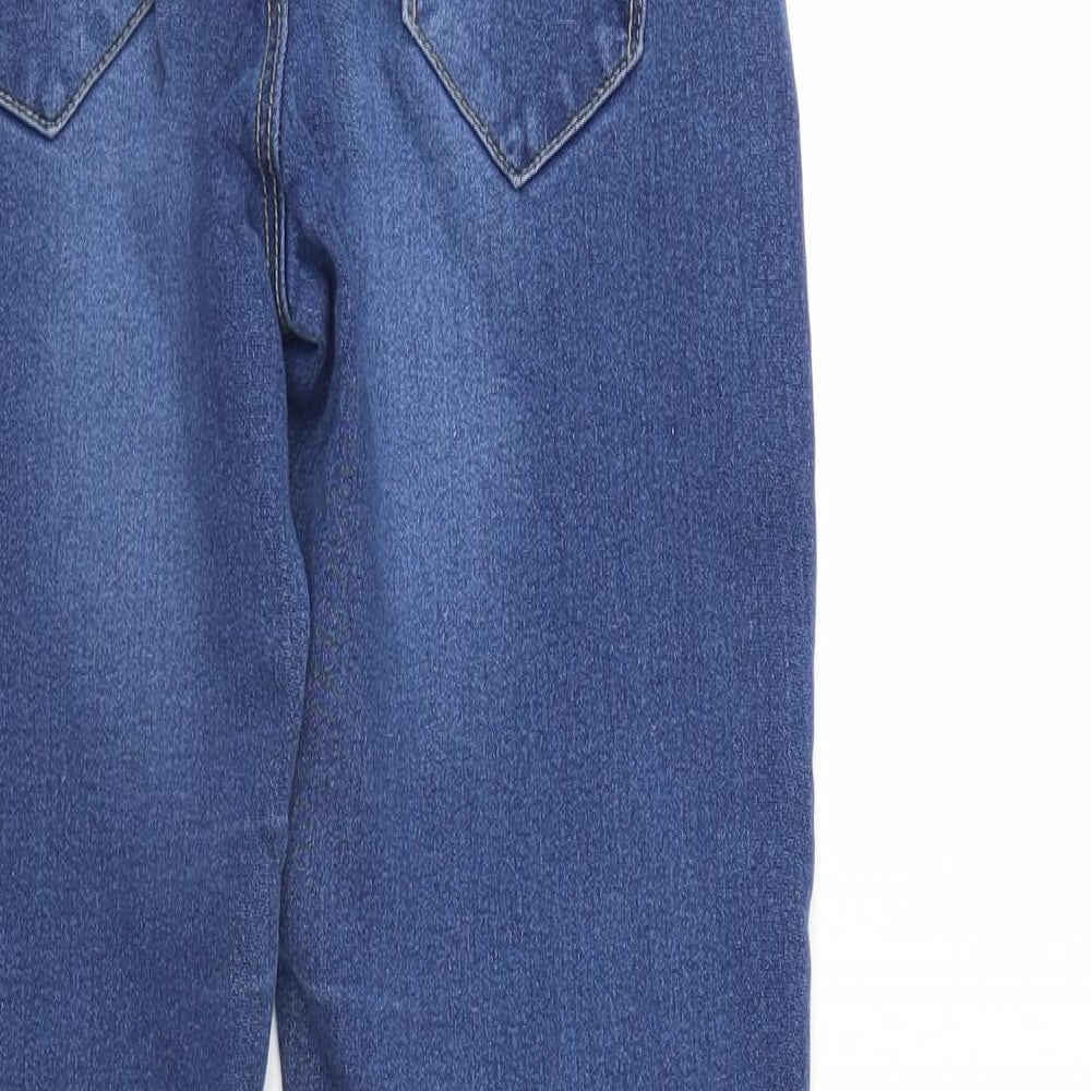 Denim & Co. Womens Blue Denim Straight Jeans Size 12 L29 in - Elastic Waist