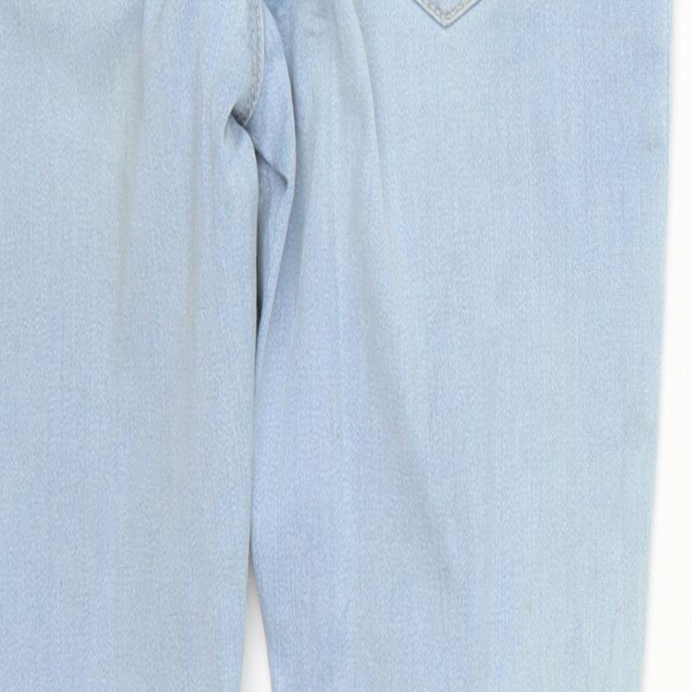 River Island Girls Blue Denim Skinny Jeans Size 9 Years - Distressed Look