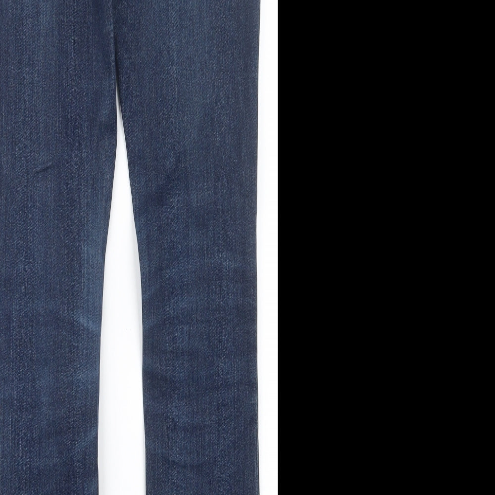 Preworn Womens Blue Denim Straight Jeans Size 8 L30 in