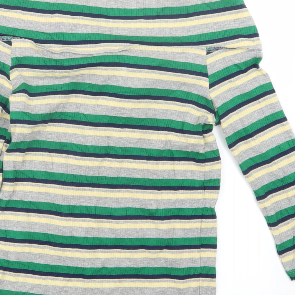 River Island Womens Green Striped Pullover Jumper Size 8
