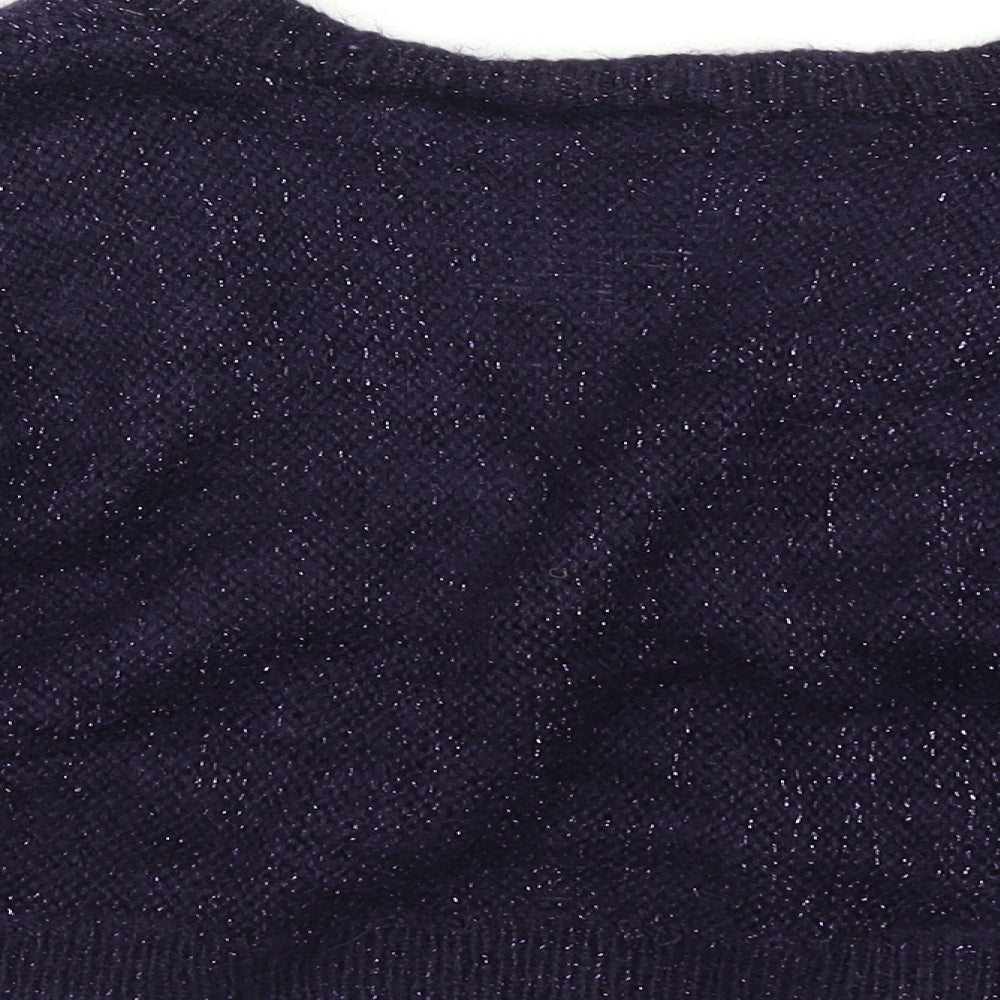 H&M Womens Purple Knit Cardigan Jumper Size L