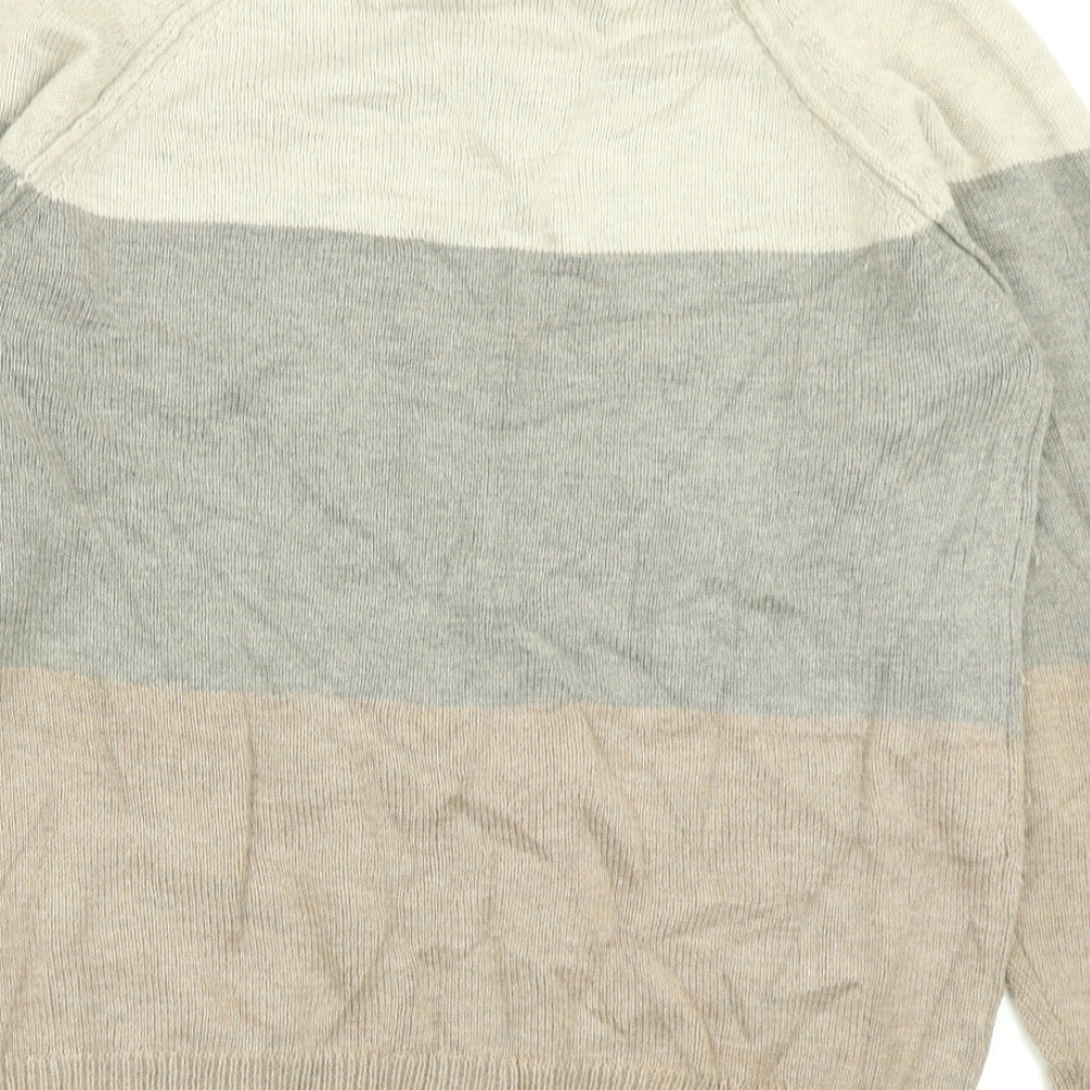 Marks & Spencer Mens Brown Striped Knit Pullover Jumper Size S