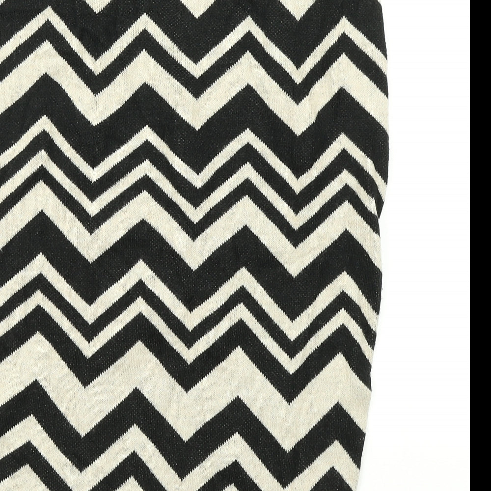 Marks & Spencer Womens Black Striped Knit Straight & Pencil Skirt Size 30 in
