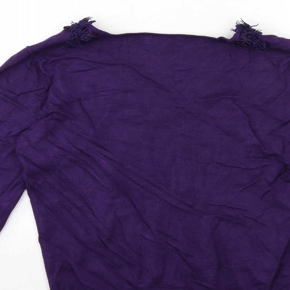 Per Una Womens Purple Knit Pullover Jumper Size 12