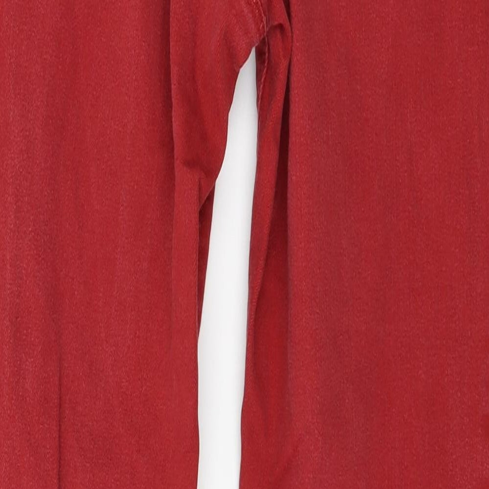 Dorothy Perkins Womens Red Denim Skinny Jeans Size 10 L28 in