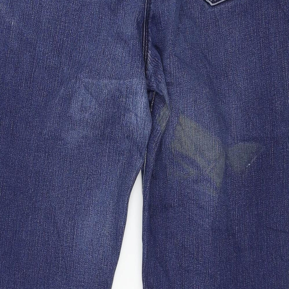 Preworn Womens Blue Denim Straight Jeans Size 12 L28 in