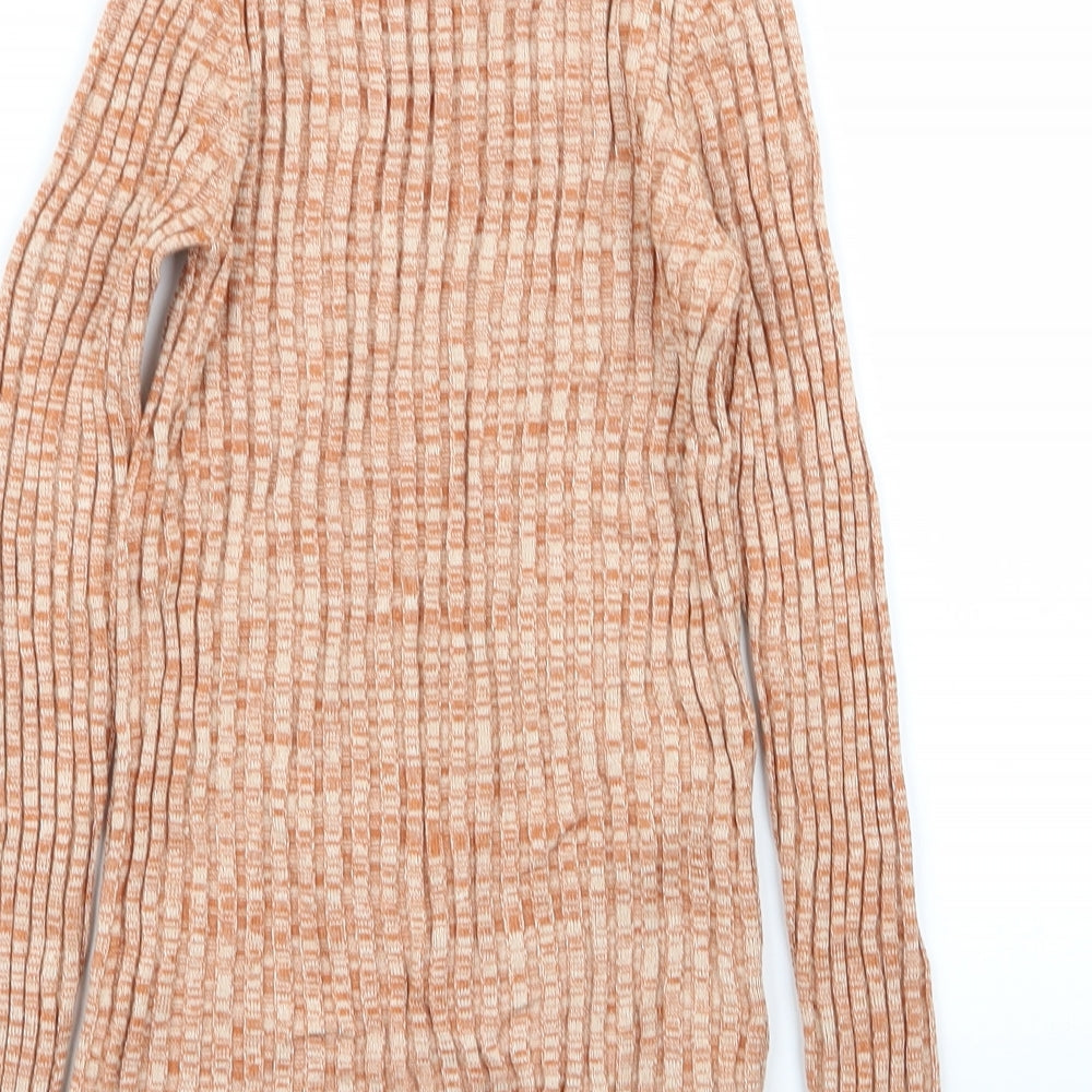 MNG Womens Orange Basic T-Shirt Size S