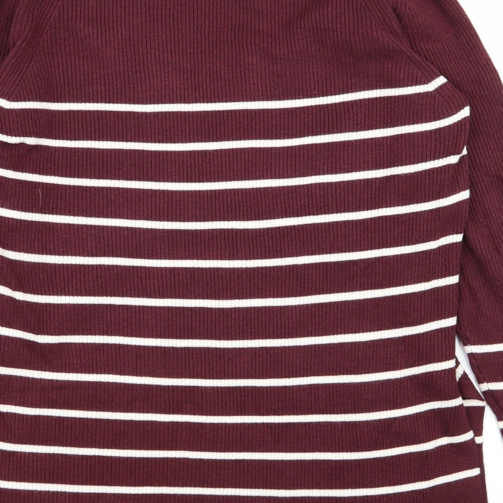 Marks & Spencer Womens Multicoloured Striped Pullover Jumper Size 10