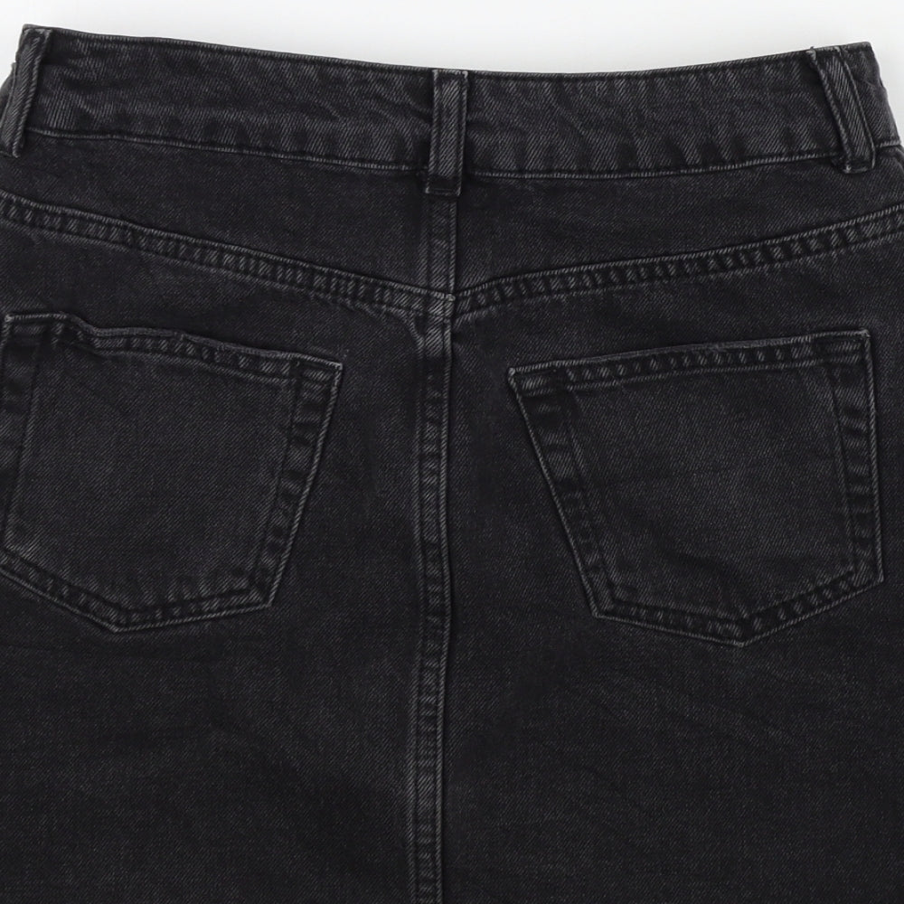 Topshop Womens Black A-Line Skirt Size 8