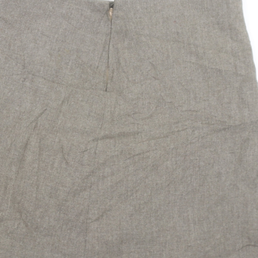 Preworn Womens Beige Geometric Straight & Pencil Skirt Size 32 in